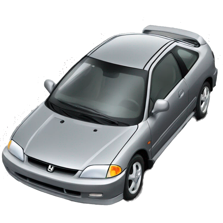 Grey Honda civic 1998 three doors sport version emoji
