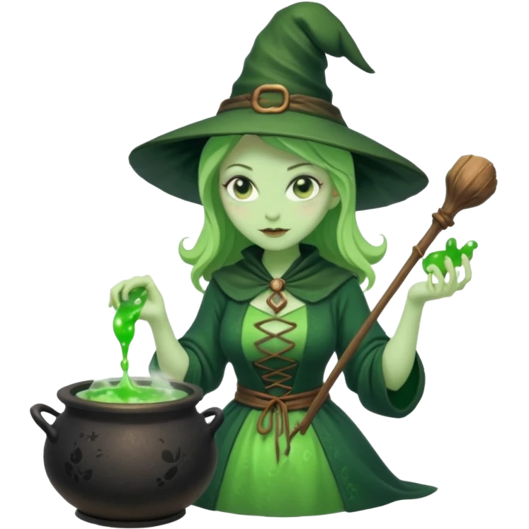 green witch cooking potion emoji