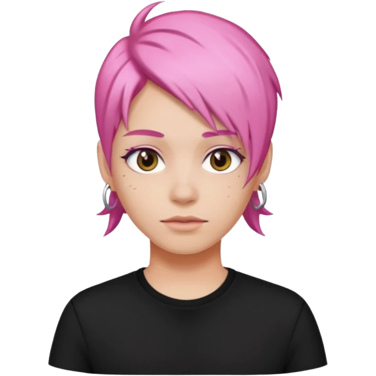 Black shirt pink hair emoji