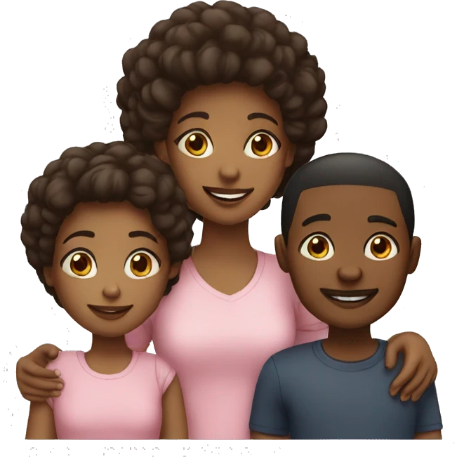 black family 2 kids, 1 boy 1 girl emoji