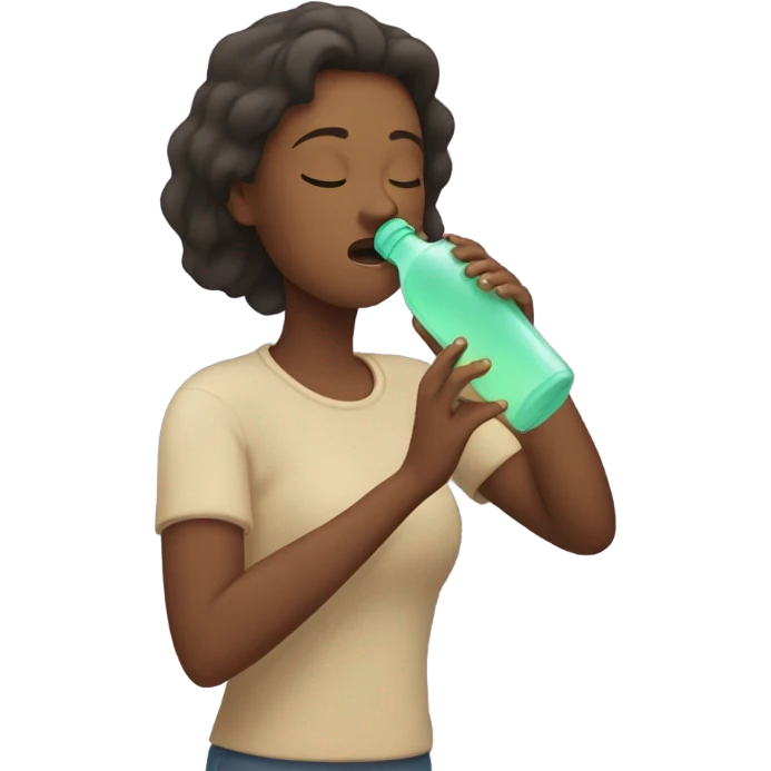 Female breathing on  a bottle emoji
