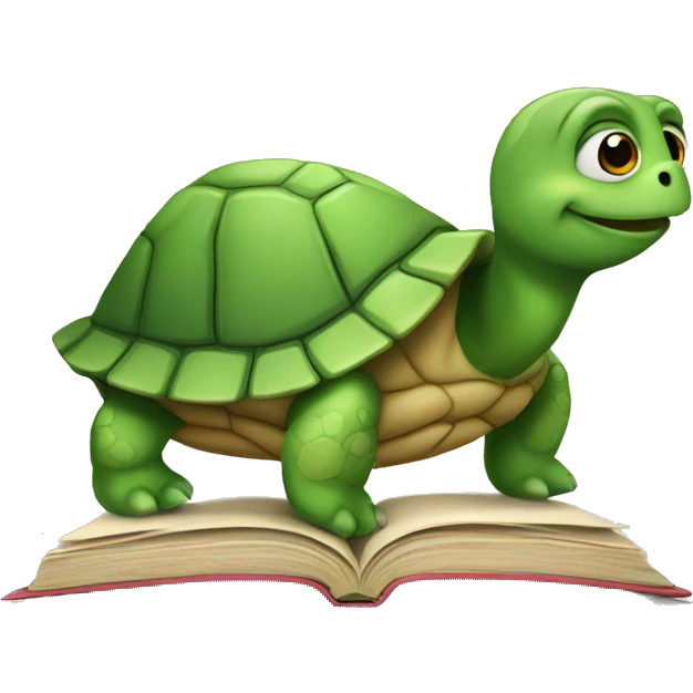 Turtle read book emoji