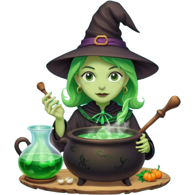 green witch cooking potion emoji