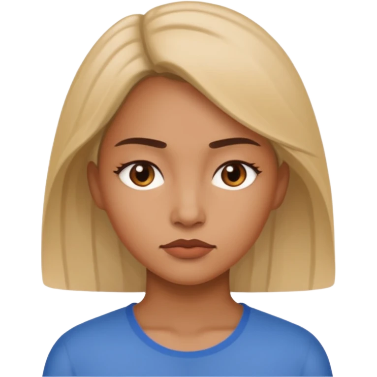 woman, serious, medium skin tone, simple, no text emoji