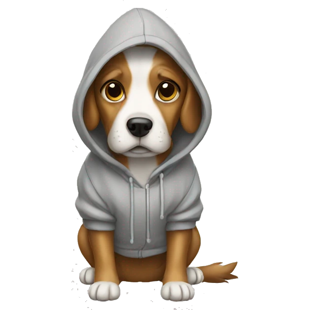 Dog wearing a hoodie  emoji