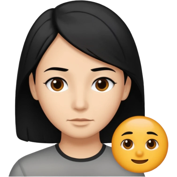 50 yr old mostly black hair with some grey, side swept part,  emoji