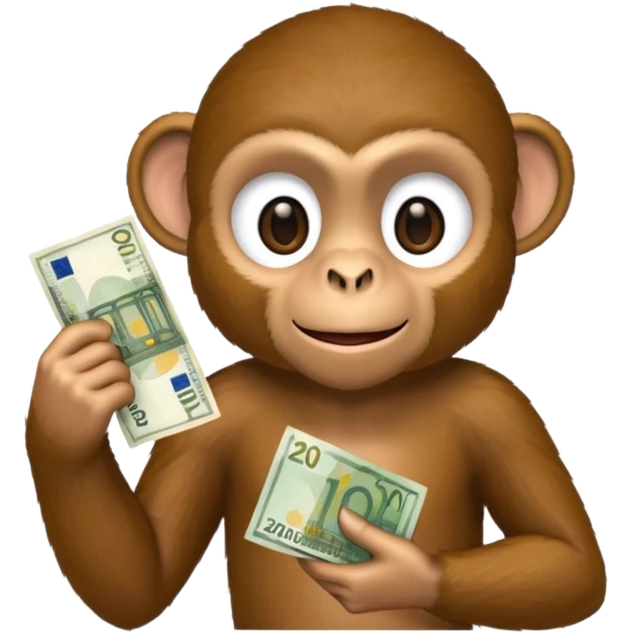 create a monkey holding a 20 euro bill I NEED EXACT A 20 EURO BILL emoji
