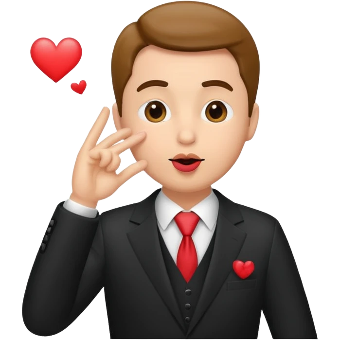 man in suite blowing a kiss. emoji