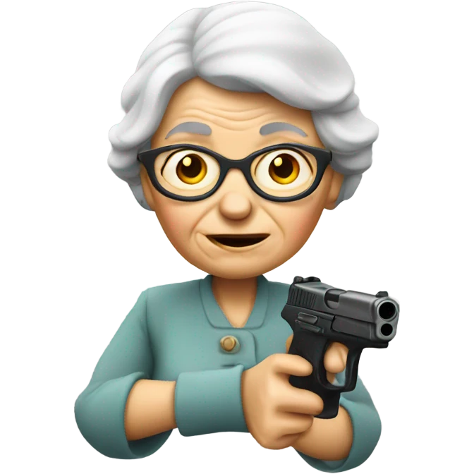 Old lady with gun  emoji