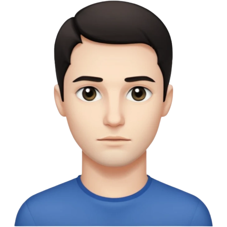 So pretty handsome bratz man, with black black black eyes,  short dark hair, pale skin, defined jawline emoji