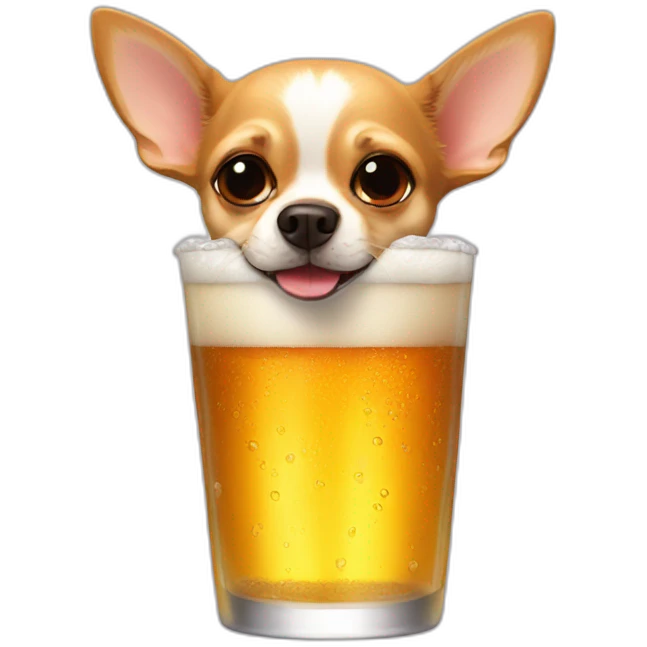 Chihuahua drink beer emoji