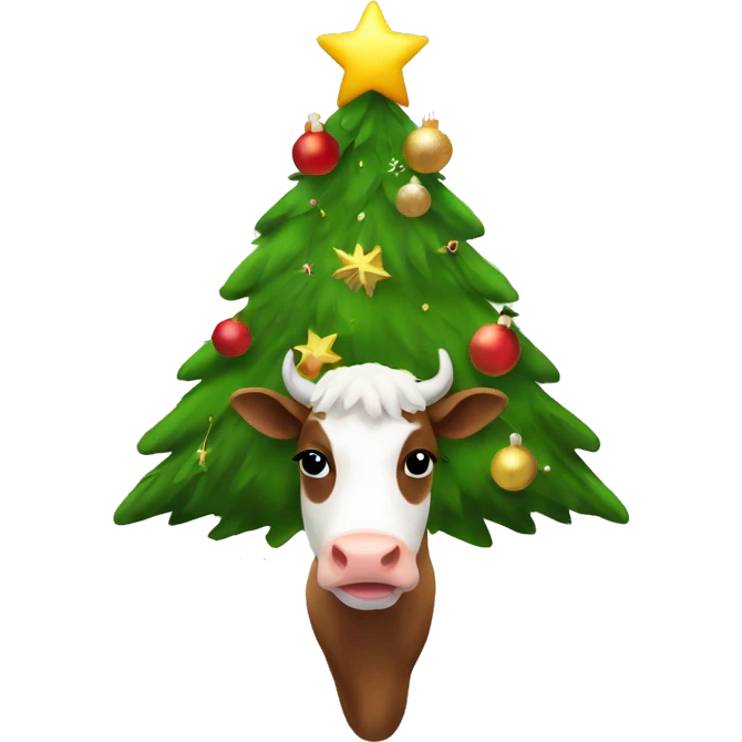 Cow christmastree emoji