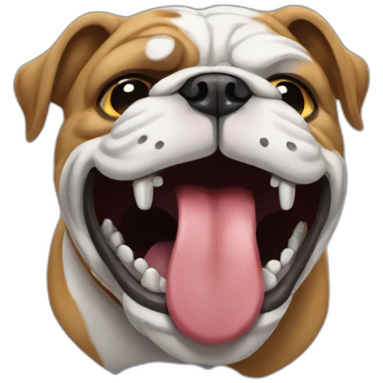 bulldog biting emoji