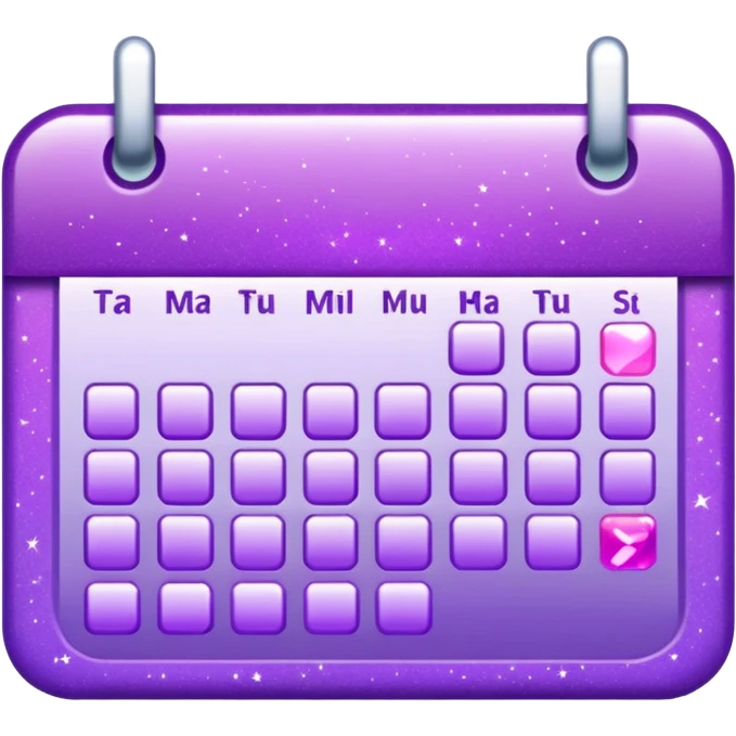 glitter purple and cian calendar emoji