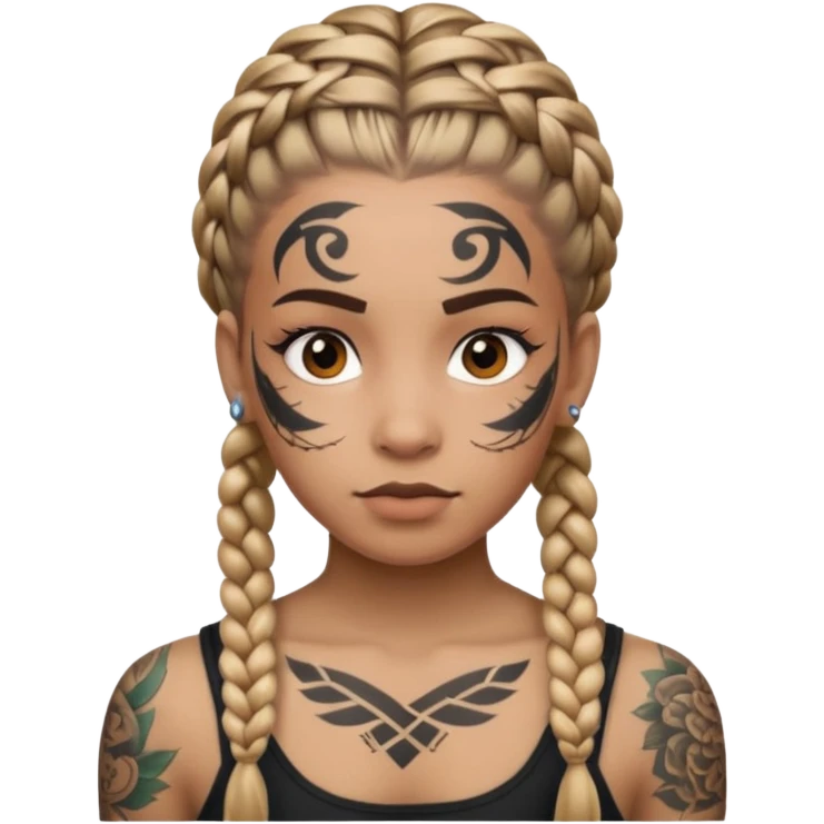 braided and tattoedbraided with lots lots lots of face tattooes emoji