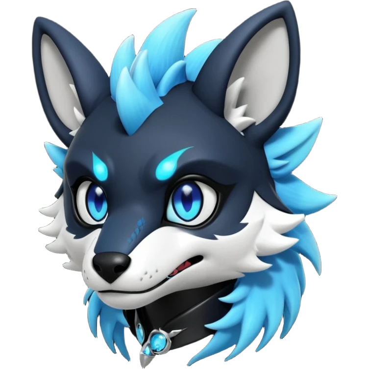 Cool gothic cute badass Vernid-Protogen-Dutch-Angel-Dragon-Sergal-Trico-Fursuit-furry-fursona emoji