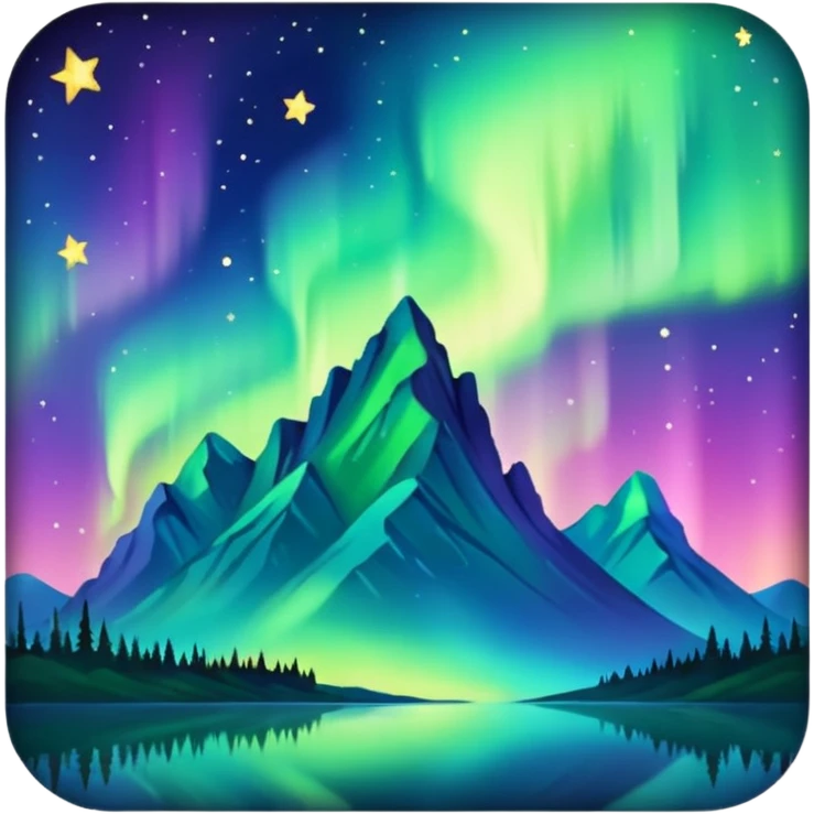 northern lights and stars emoji