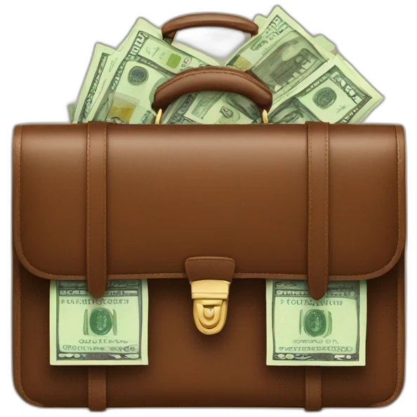 brown Briefcase with money emoji