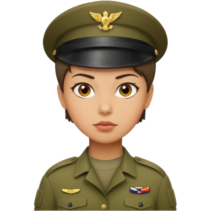 female soldier hair style wityh out cap emoji