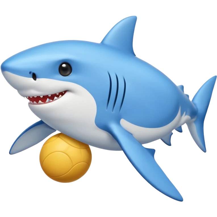 mały słodki shark z piłkom emoji