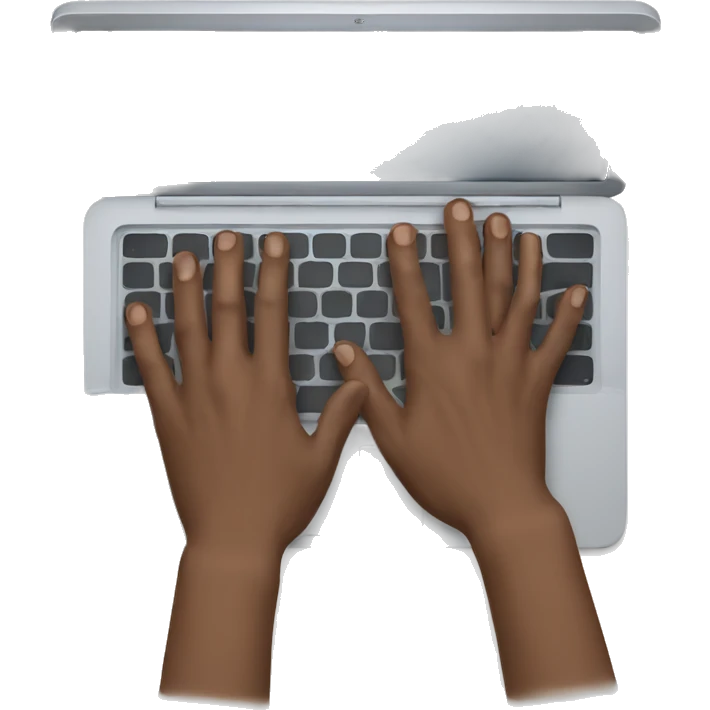 veiny hands typing on laptop emoji
