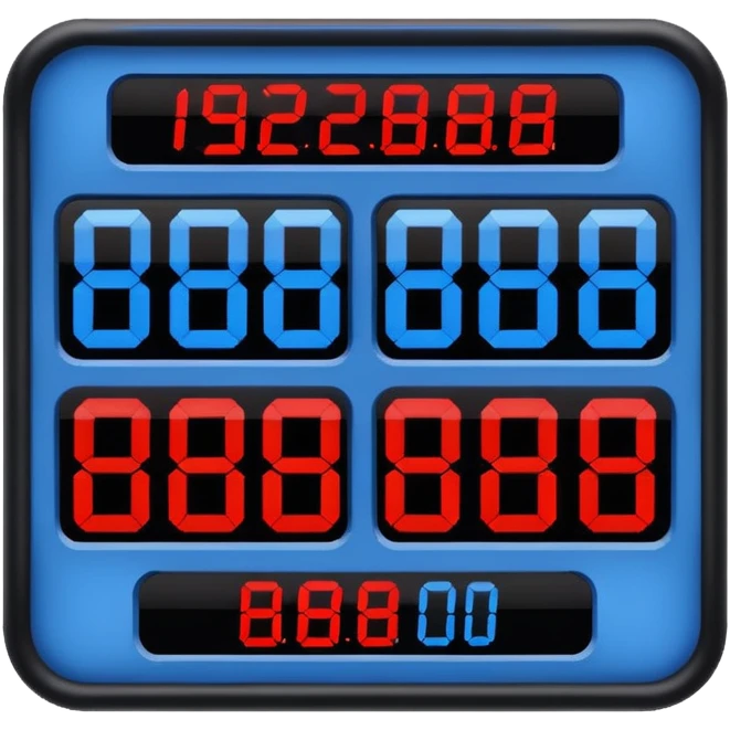  score board blue (#00A3E0) and red (#F9423A) emoji