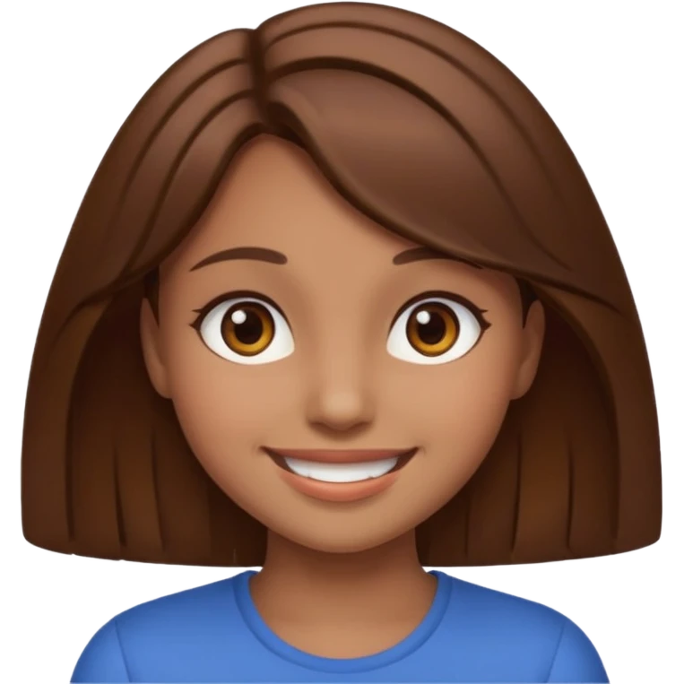 Girl brown hair like emoji emoji