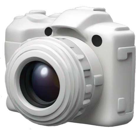  a 3D mimetic digital camera is facing the lens at a 0-degree angle emoji