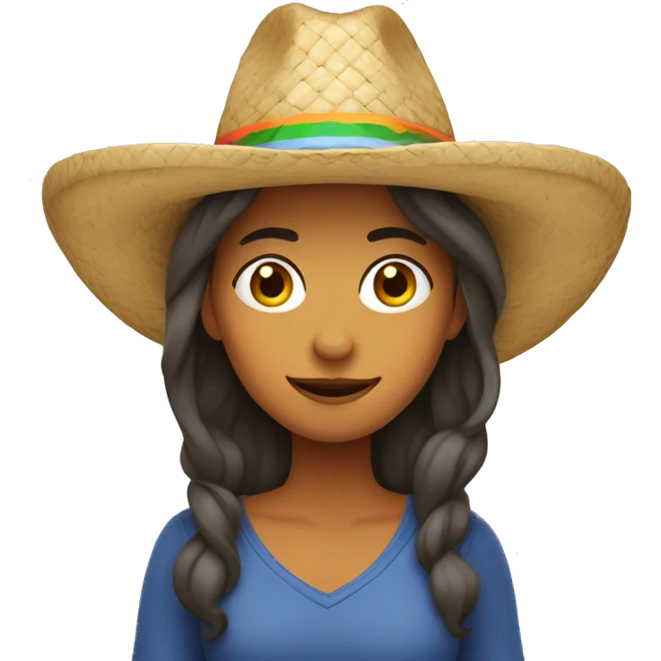 Una Exploradora son sombrero con cara de sorpresa emoji