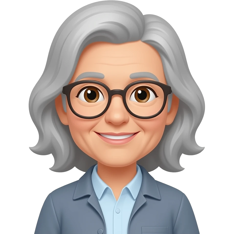 Very kind and loving with grey hair emoji