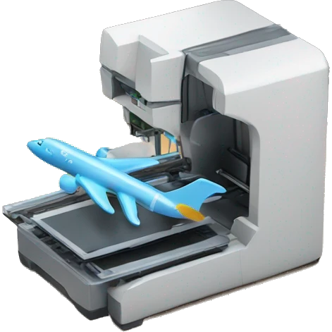 3d printer printing an airplane  emoji