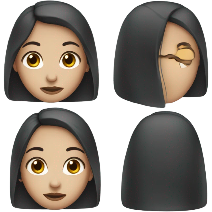 girl with long dark hair and blue eyes emoji