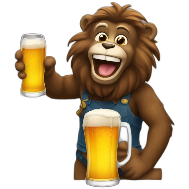 Singe avec une biere emoji