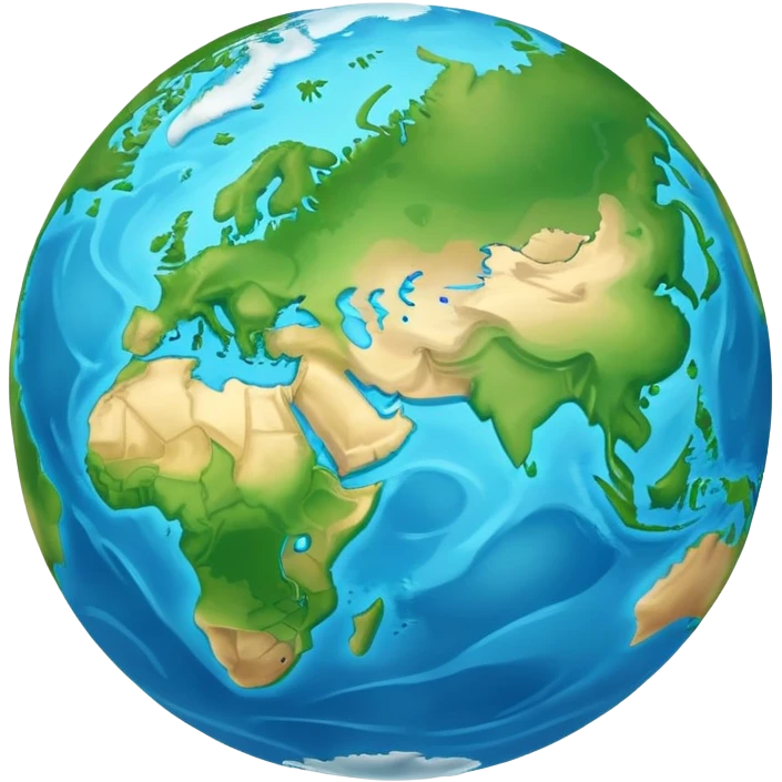 Earth globe with continents shaped to form the number 812 emoji