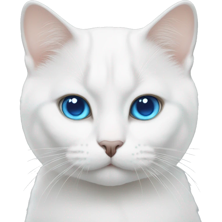 White British cat with blue eyes emoji
