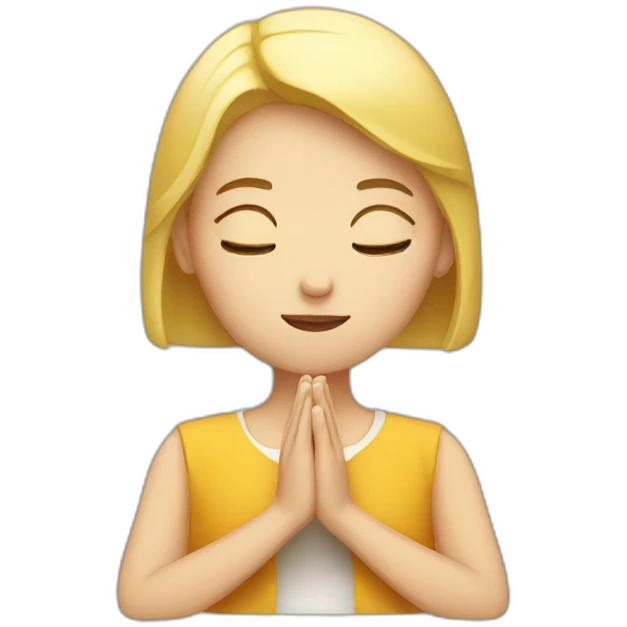 blond woman praying emoji