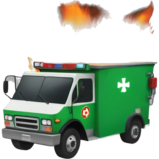 Dumpster fire Ambulance emoji