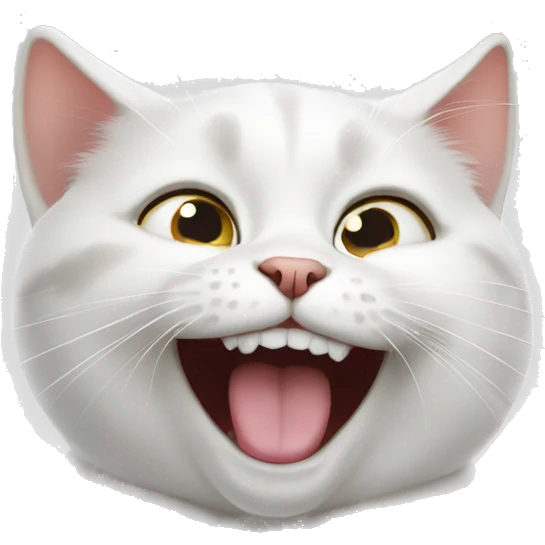 White British cat is laughing  emoji