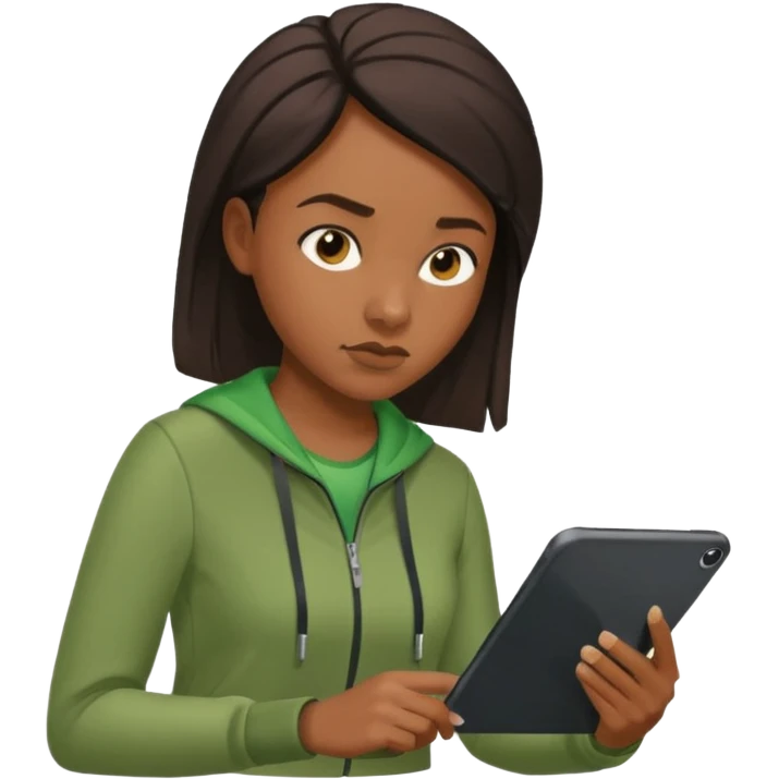 A calm black female coach with folded arms, analyzing the game with sharp focus, green clothes emoji