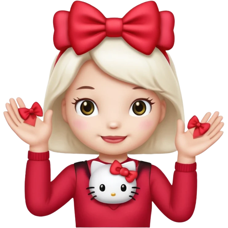 hello kitty holding up 67 in both hands emoji