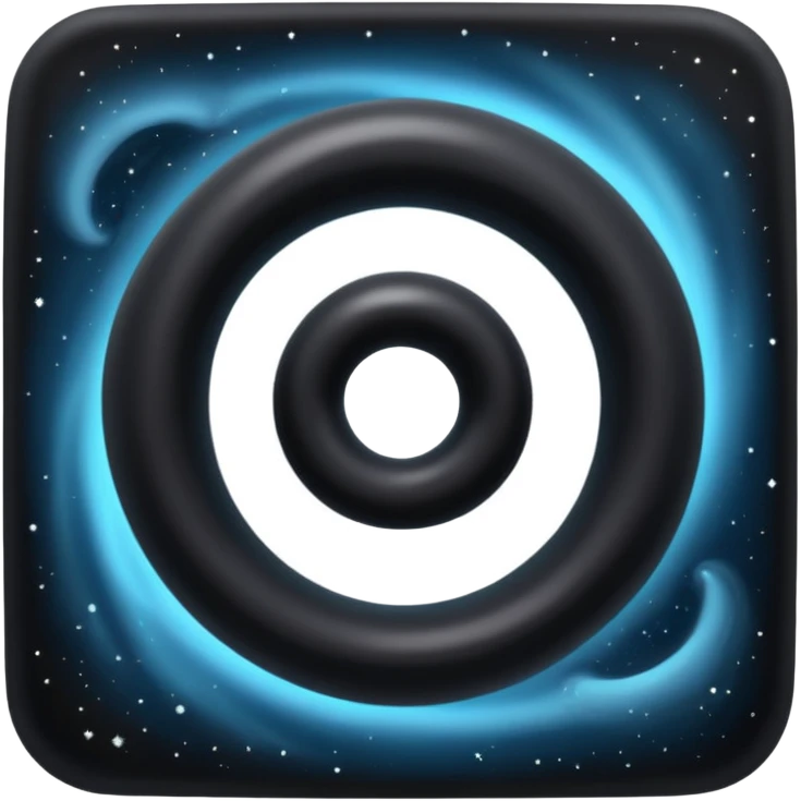 The black square go into the black hole emoji