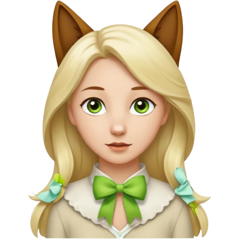A white Long Wave blonde Hair Woman with blue-green eyes with a Brown eyed White Shepard with a little bit beige in then end of the ears and a lneom Link bow in neck in a lovely pose emoji
