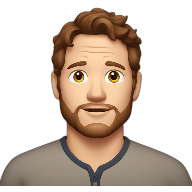 Chris Pratt brunette cartoon wearing henley emoji