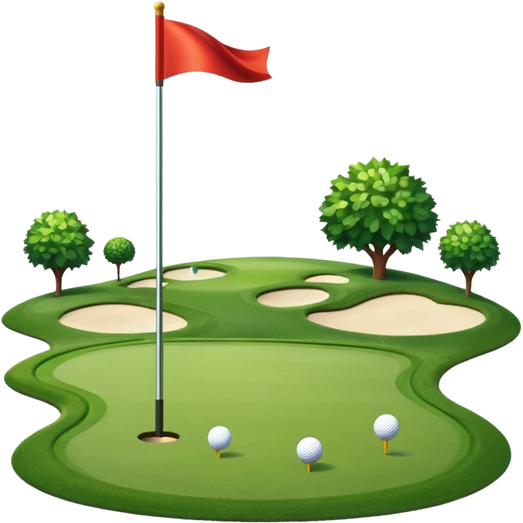 golf course with a flag emoji