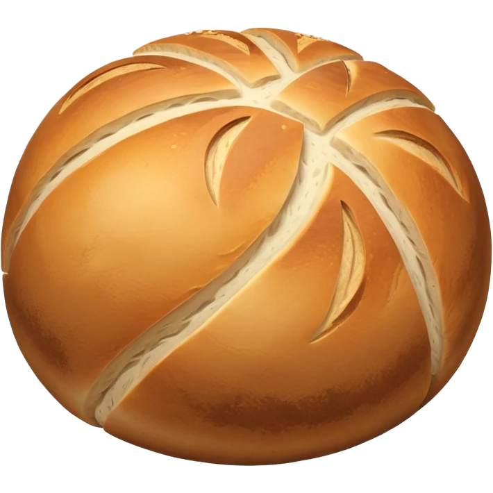 Sourdough boule scored with x emoji