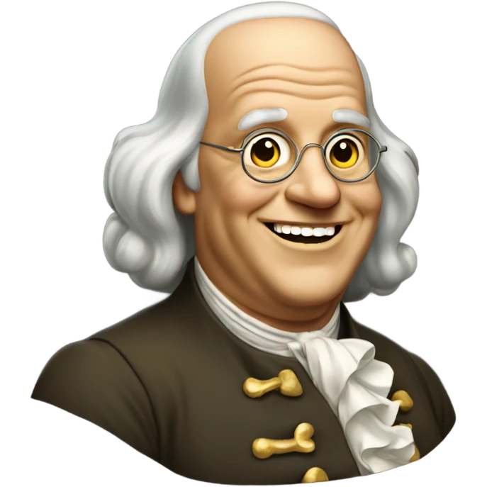 Benjamin Franklin with golden teeth emoji