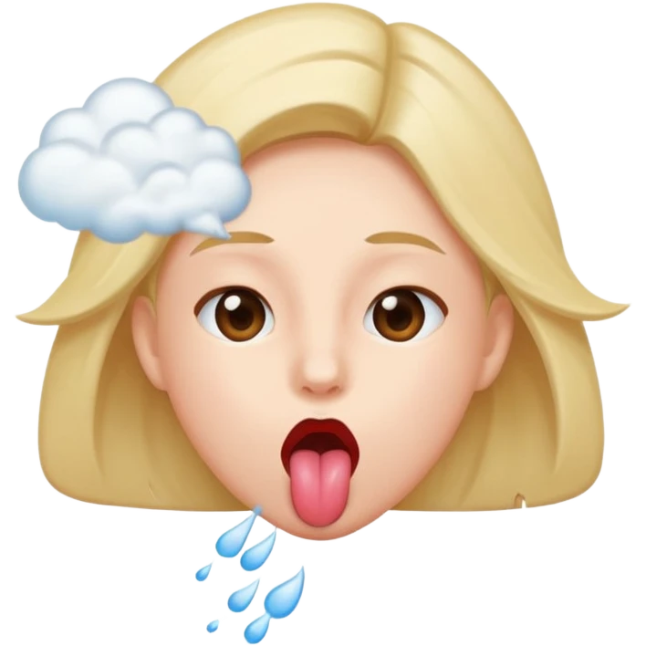 Face blowing air like “ptttt” with tongue out emoji
