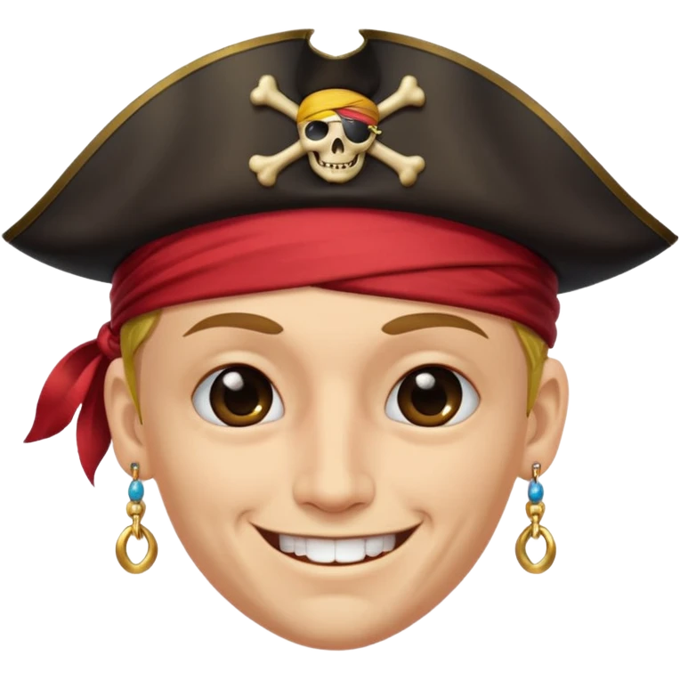 Eye patch pirate with earring, one eye covered
 emoji