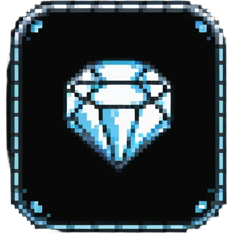 YouTube diamond play button award badge in pixel art style emoji
