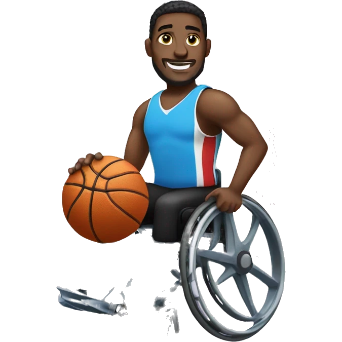 Athlete with a basketball in a wheelchair emoji